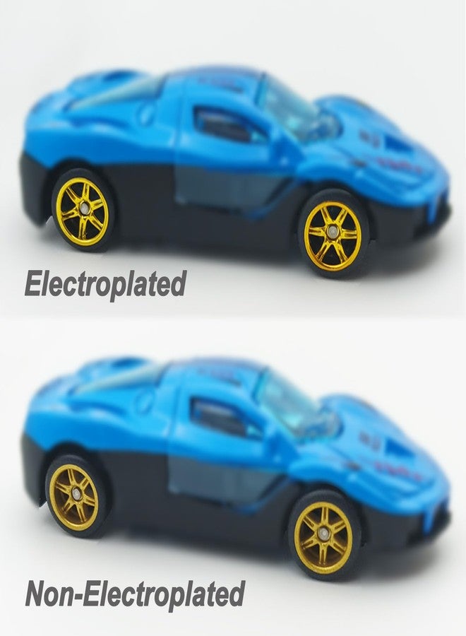 EarlyGlintsCX 1/64 Wheels and Tires Set - 10 Mixed/Random Electroplated Rubber Wheel Sets (5 Gold + 5 Silver Mixed) - Real Riders Wheel Rims & Tires, Compatible with Hot Wheels & Matchbox - Image 3